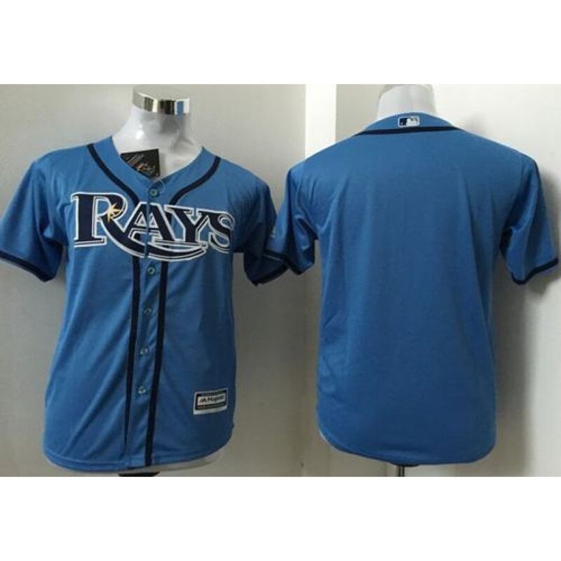 68632fab70536_1 Rays Blank Light Blue Cool Base Stitched Youth MLB Jersey