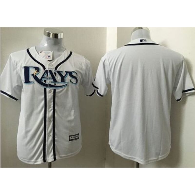 68632fadd6224_1 Rays Blank White Cool Base Stitched Youth MLB Jersey