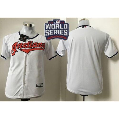68632fc324090_1 indians Blank White Cool Base 2016 World Series Bound Stitched Youth MLB Jersey