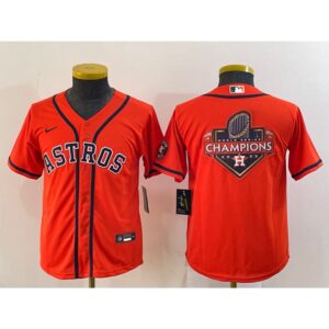 68632fd65cbe2_1 Youth Houston Astros Orange 2022 World Series Champions Team Big Logo With Patch Cool Base Stitched Jersey