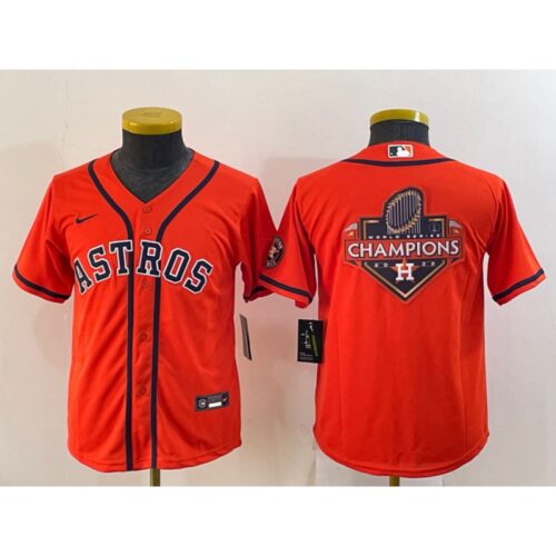 68632fd65cbe2_1 Youth Houston Astros Orange 2022 World Series Champions Team Big Logo With Patch Cool Base Stitched Jersey