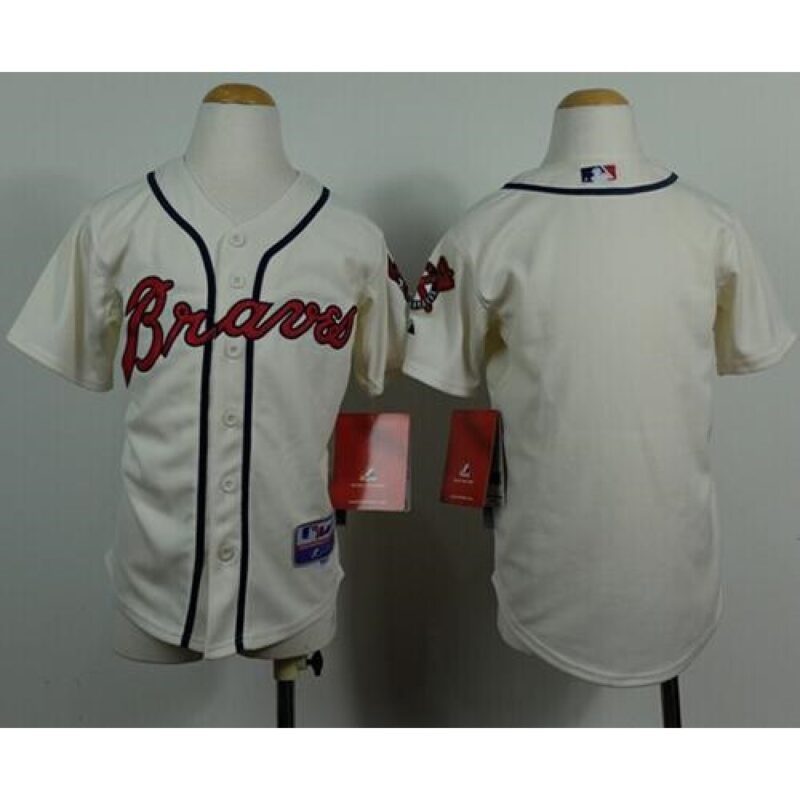 68632fe49366c_1 Braves Blank Cream Cool Base Stitched Youth MLB Jersey