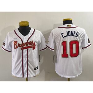 68632ff5bd711_1 Youth Atlanta Braves 2022 White/Gold World Series Champions Program Stitched Jersey