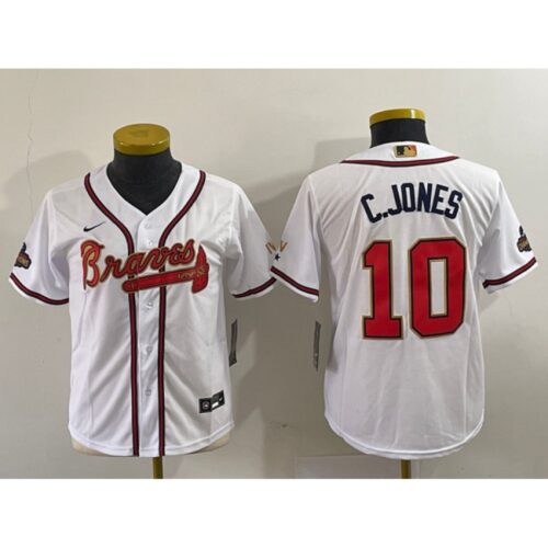 68632ff5bd711_1 Youth Atlanta Braves 2022 White/Gold World Series Champions Program Stitched Jersey