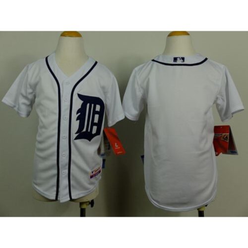686330045a5e6_1 Tigers Blank White Cool Base Stitched Youth MLB Jersey