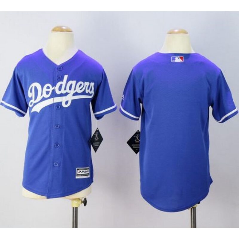 68633006b123a_1 Dodgers Blank Blue Cool Base Stitched Youth MLB Jersey