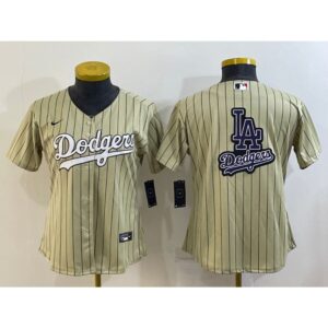 6863301eee11b_1 Youth Los Angeles Dodgers Cream Team Big Logo Stitched Baseball Jersey