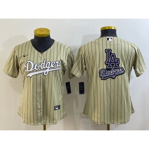 6863301eee11b_1 Youth Los Angeles Dodgers Cream Team Big Logo Stitched Baseball Jersey