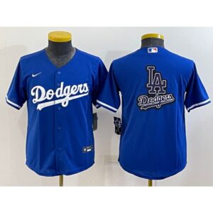 68633026686c7_1 Youth Los Angeles Dodgers Royal Team Big Logo Stitched Baseball Jersey