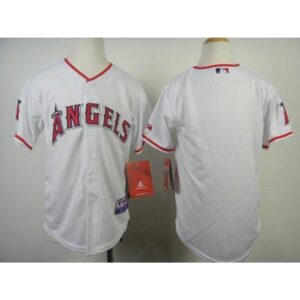 6863303be4c3b_1 Angels Blank White Cool Base Stitched Youth MLB Jersey