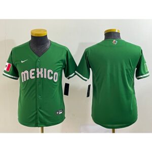 68633062d1f1c_1 Women's Mexico Baseball Blank 2023 Green World Baseball Classic Stitched Jersey(Run Small)