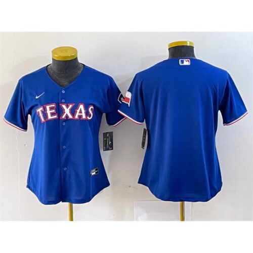 6863308e795a1_1 Women's Texas Rangers Blank Royal With Patch Stitched Baseball Jersey(Run Small)