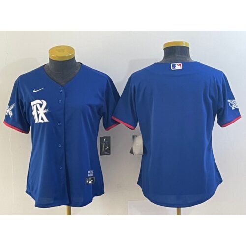 68633090df1ad_1 Women's Texas Rangers Blank Royal 2023 City Connect Stitched Baseball Jersey(Run Small)