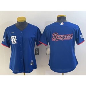 6863309aa8166_1 Women's Texas Rangers Royal 2023 City Connect With Patch Stitched Baseball Jersey(Run Small)