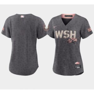 686330afc5dcc_1 Women's Washington Nationals Blank 2022 Grey City Connect Cherry Blossom Stitched Jersey(Run Small)