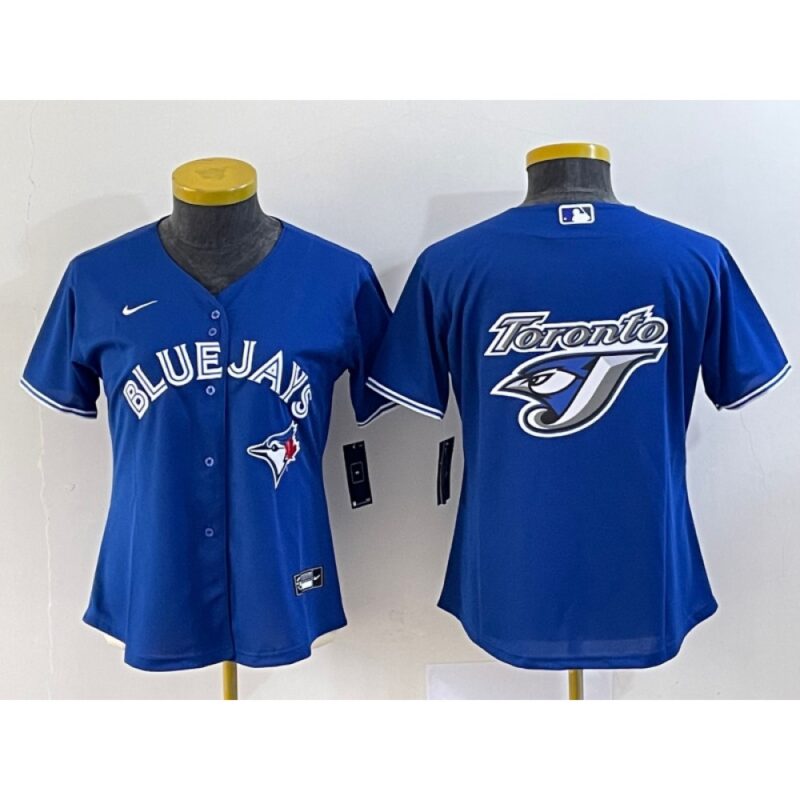686330b93a090_1 Women's Toronto Blue Jays Blue Team Big Logo Stitched Baseball Jersey(Run Small)
