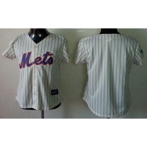 686330c5f2fed_1 Mets Blank Cream(Blue Strip) Women's Fashion Stitched MLB Jersey