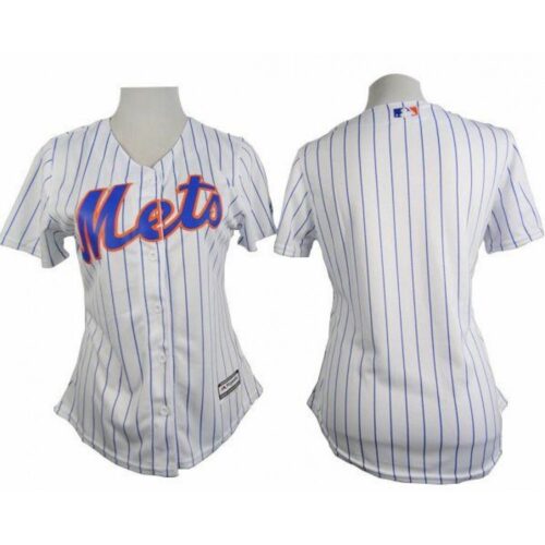 686330cf99c1e_1 Mets Blank White(Blue Strip) Women's Home Stitched MLB Jersey