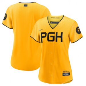 68633140c11ba_1 Women's Pittsburgh Pirates Blank Gold 2023 City Connect Stitched Jersey