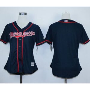 6863315b65e94_1 Twins Blank Navy Blue Alternate Road Women's Stitched MLB Jersey