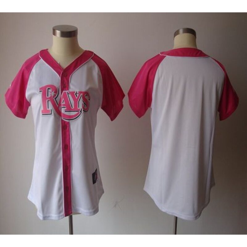 686331629d14c_1 Rays Blank White/Pink Women's Splash Fashion Stitched MLB Jersey