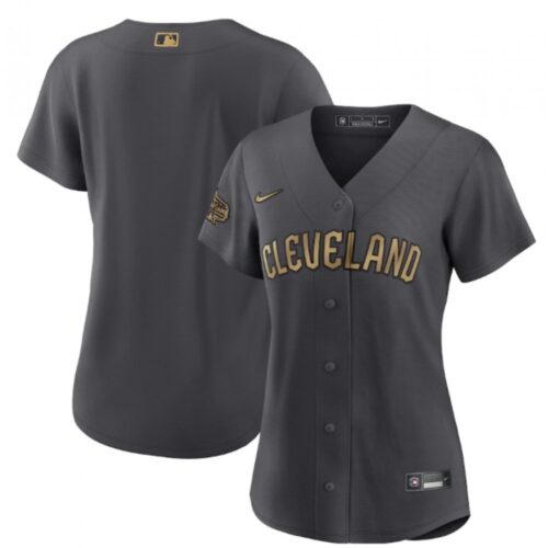686331735d0d5_1 Women's Cleveland Guardians Blank 2022 All-Star Charcoal Stitched Baseball Jersey(Run Small)