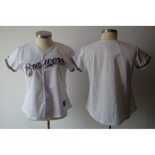 6863317807ac7_1 Brewers Blank White Women's Fashion Stitched MLB Jersey