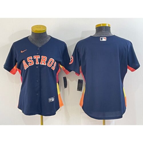 686331900135f_1 Women's Houston Astros Navy With Patch Cool Base Stitched Baseball Jersey(Run Small)