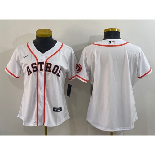 6863319cb05c1_1 Women's Houston Astros White With Patch Cool Base Stitched Baseball Jersey(Run Small)