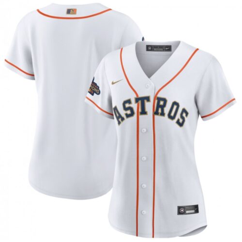 686331a448407_1 Women's Houston Astros Blank White 2023 Gold Collection With World Serise Champions Patch Stitched Jersey(Run Small)