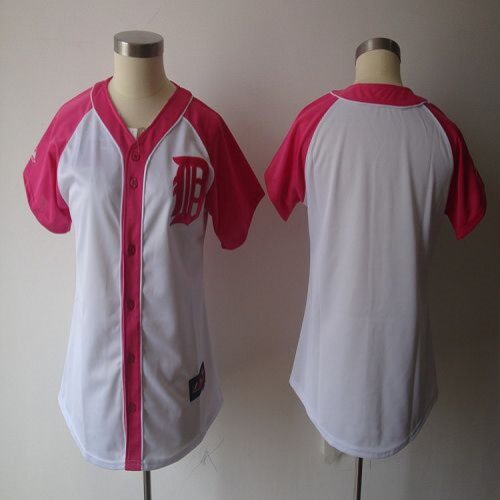 686331c249e5e_1 Tigers Blank White/Pink Women's Splash Fashion Stitched MLB Jersey