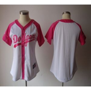 686331c97664a_1 Dodgers Blank White/Pink Women's Splash Fashion Stitched MLB Jersey