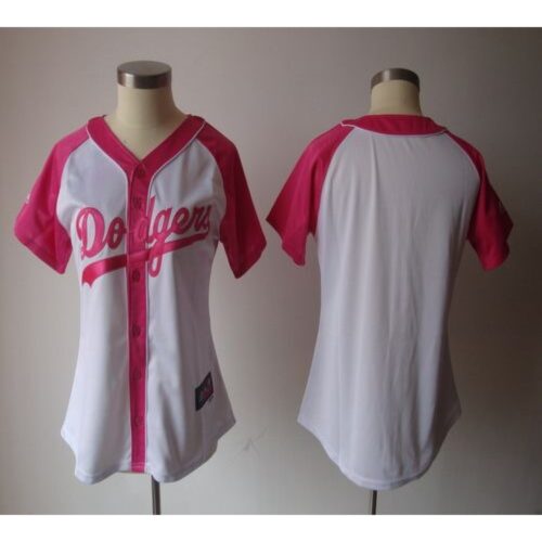 686331c97664a_1 Dodgers Blank White/Pink Women's Splash Fashion Stitched MLB Jersey