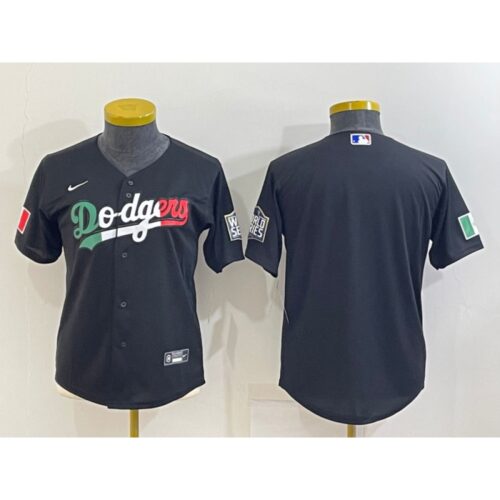 686331d58a294_1 Women's Los Angeles Dodgers Blank Black Cool Base Stitched Jersey(Run Small)