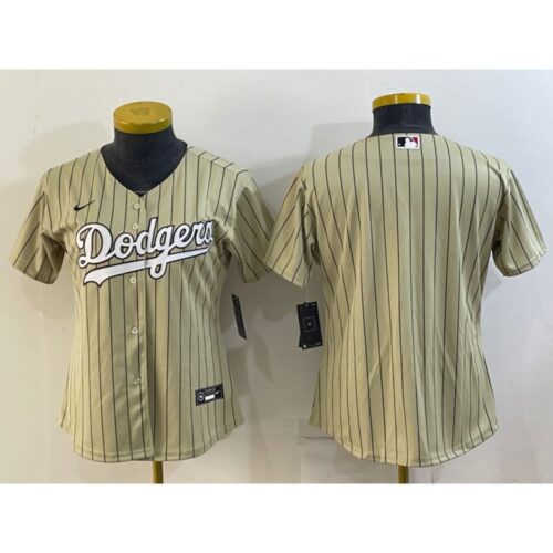 686331dfa9057_1 Women's Los Angeles Dodgers Blank Cream Stitched Jersey(Run Small)