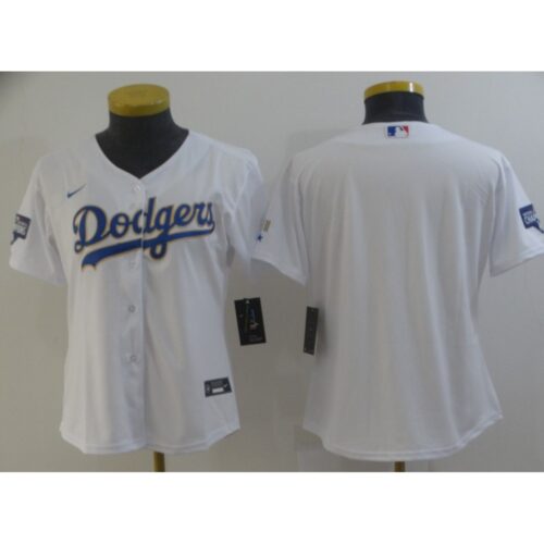 686331fc38248_1 Women's Los Angeles Dodgers Blank White Gold Championship Cool Base Stitched Jersey(Run Small)