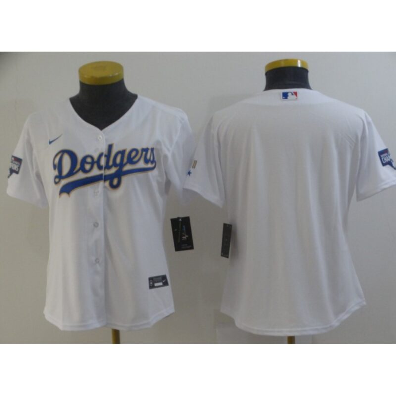 686331fc38248_1 Women's Los Angeles Dodgers Blank White Gold Championship Cool Base Stitched Jersey(Run Small)