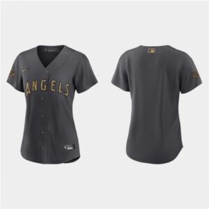 6863320591610_1 Women's Los Angeles Angels Blank 2022 All-Star Charcoal Stitched Baseball Jersey(Run Small)