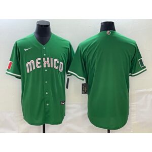 686332460c087_1 Men's Mexico Baseball Blank 2023 Green World Baseball Classic Stitched Jersey