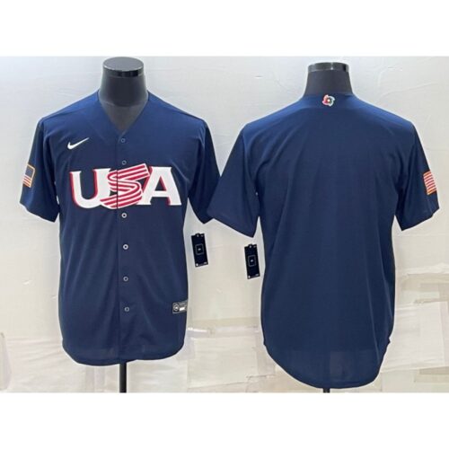6863325e7b982_1 Men's USA Baseball Blank 2023 Navy World Baseball Classic Stitched Jersey