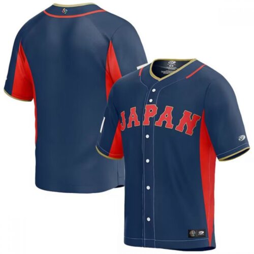 686332667df9c_1 Men's Japan Baseball Blank 2023 Navy World Baseball Classic Stitched Jersey