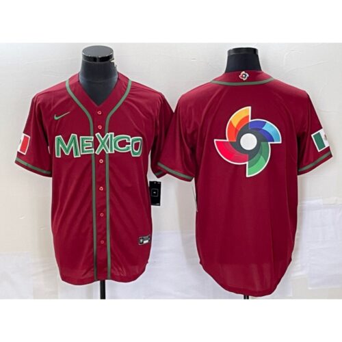 68633278b61cb_1 Men's Mexico Baseball 2023 Red World Baseball Classic Team Big Logo Stitched Jersey
