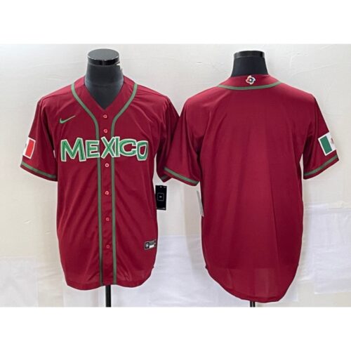 6863327b6a12e_1 Men's Mexico Baseball Blank 2023 Red World Baseball Classic Stitched Jersey