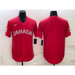 68633283521a4_1 Men's Canada Baseball Blank 2023 Red World Baseball Classic Stitched Jersey