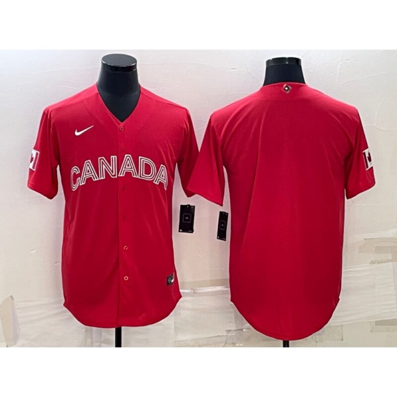 68633283521a4_1 Men's Canada Baseball Blank 2023 Red World Baseball Classic Stitched Jersey