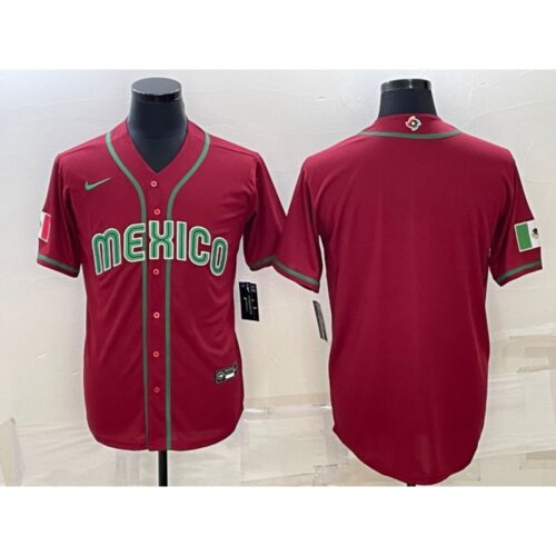 686332910e730_1 Men's Mexico Baseball Blank 2023 Red World Baseball Classic Stitched Jersey