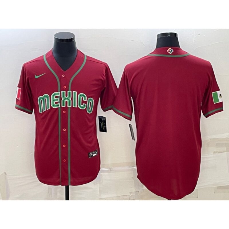 686332910e730_1 Men's Mexico Baseball Blank 2023 Red World Baseball Classic Stitched Jersey