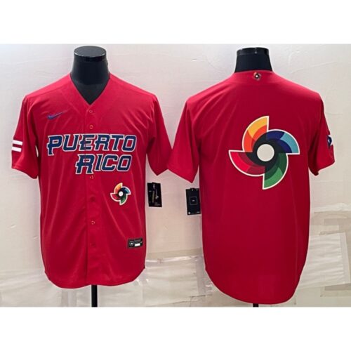 68633293a9790_1 Men's Puerto Rico Baseball 2023 Red World Baseball Big Logo Classic Stitched Jersey