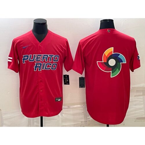 686332969a575_1 Men's Puerto Rico Baseball 2023 Red World Baseball Big Logo Classic Stitched Jersey
