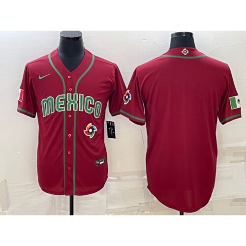 686332a1794c2_1 Men's Mexico Baseball Blank 2023 Red World Baseball With Patch Classic Stitched Jersey